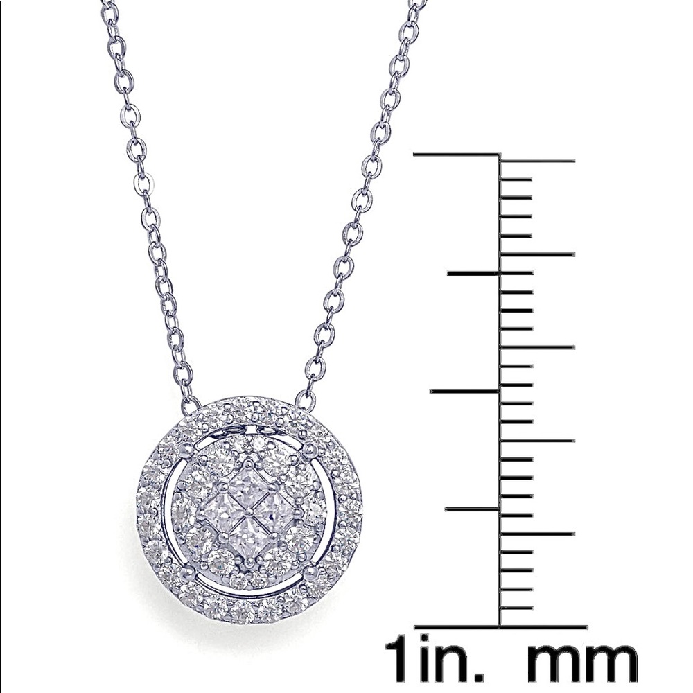 Fine silver plated cubic Zirconia pendant 40% off!